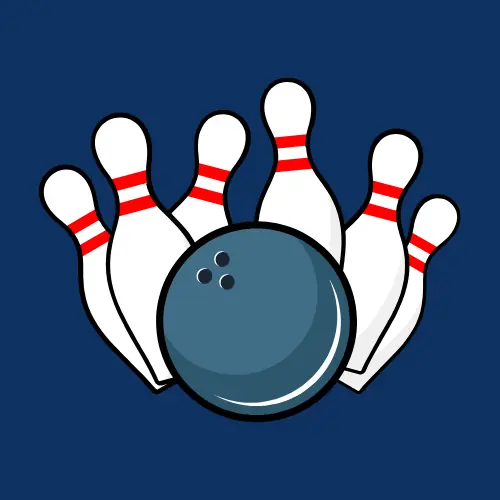 cartoon bowling pins and ball
