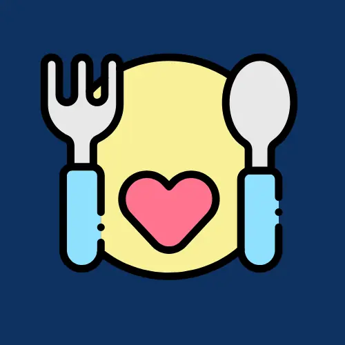 cartoon plate with heart on it